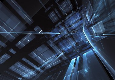 Bilgisayar soyut tehnology görüntü oluşturulur. Üç boyutlu 3d fraktal, doku