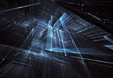 Bilgisayar soyut tehnology görüntü oluşturulur. Üç boyutlu 3d fraktal, doku