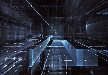 Bilgisayar soyut tehnology görüntü oluşturulur. Üç boyutlu 3d fraktal, doku