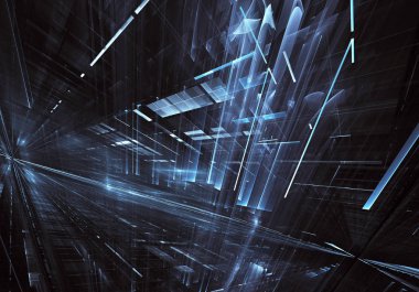 Bilgisayar soyut tehnology görüntü oluşturulur. Üç boyutlu 3d fraktal, doku