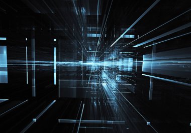 Bilgisayar soyut tehnology görüntü oluşturulur. Üç boyutlu 3d fraktal, doku