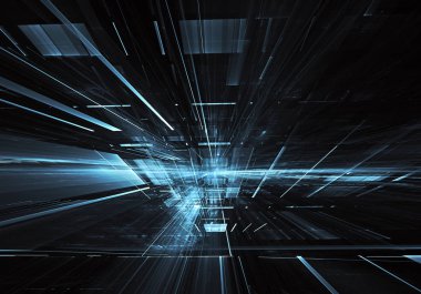 Bilgisayar soyut tehnology görüntü oluşturulur. Üç boyutlu 3d fraktal, doku