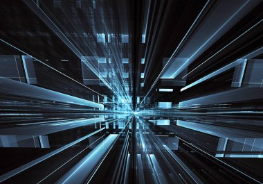 Bilgisayar soyut tehnology görüntü oluşturulur. Üç boyutlu 3d fraktal, doku