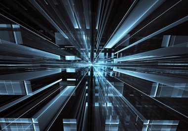 Bilgisayar soyut tehnology görüntü oluşturulur. Üç boyutlu 3d fraktal, doku