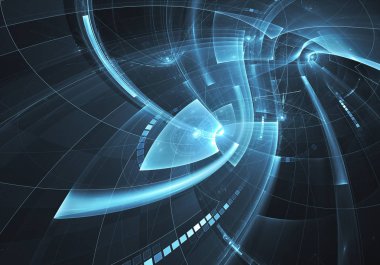 Bilgisayar soyut tehnology görüntü oluşturulur. Üç boyutlu 3d fraktal, doku