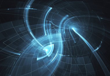 Bilgisayar soyut tehnology görüntü oluşturulur. Üç boyutlu 3d fraktal, doku