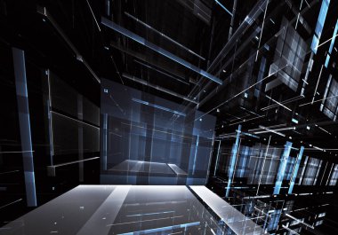 Bilgisayar soyut tehnology görüntü oluşturulur. Üç boyutlu 3d fraktal, doku