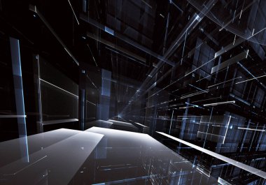 Bilgisayar soyut tehnology görüntü oluşturulur. Üç boyutlu 3d fraktal, doku