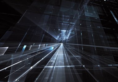 Bilgisayar soyut tehnology görüntü oluşturulur. Üç boyutlu 3d fraktal, doku