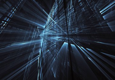 Bilgisayar soyut tehnology görüntü oluşturulur. Üç boyutlu 3d fraktal, doku