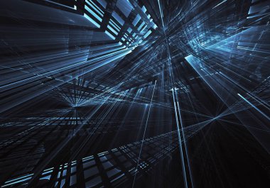 Bilgisayar soyut tehnology görüntü oluşturulur. Üç boyutlu 3d fraktal, doku