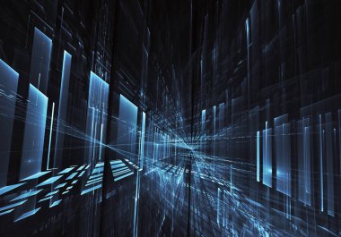 Bilgisayar soyut tehnology görüntü oluşturulur. Üç boyutlu 3d fraktal, doku