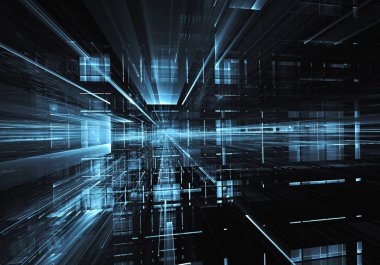Bilgisayar soyut tehnology görüntü oluşturulur. Üç boyutlu 3d fraktal, doku