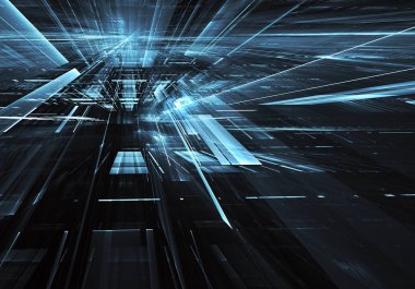 Bilgisayar soyut tehnology görüntü oluşturulur. Üç boyutlu 3d fraktal, doku