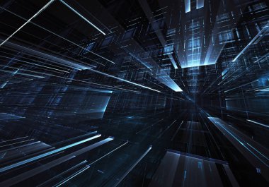 Bilgisayar soyut tehnology görüntü oluşturulur. Üç boyutlu 3d fraktal, doku