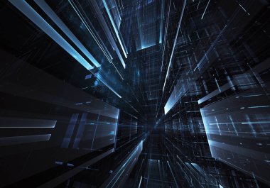 Bilgisayar soyut tehnology görüntü oluşturulur. Üç boyutlu 3d fraktal, doku