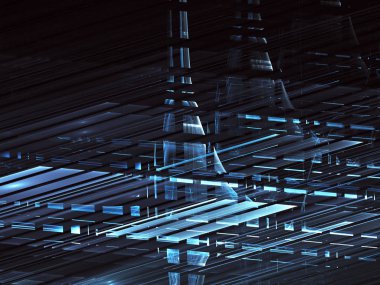 Bilgisayar soyut tehnology görüntü oluşturulur. Üç boyutlu 3d fraktal, doku