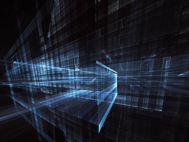 Bilgisayar soyut tehnology görüntü oluşturulur. Üç boyutlu 3d fraktal, doku