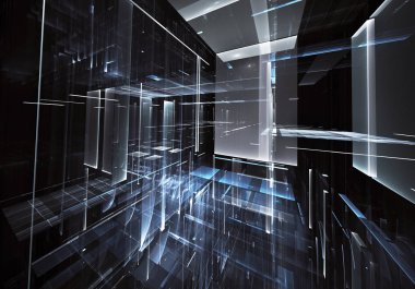 Bilgisayar soyut tehnology görüntü oluşturulur. Üç boyutlu 3d fraktal, doku