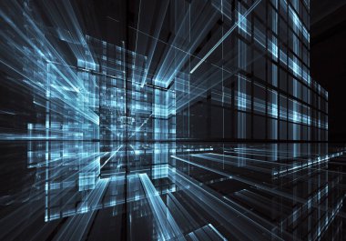 Bilgisayar soyut tehnology görüntü oluşturulur. Üç boyutlu 3d fraktal, doku