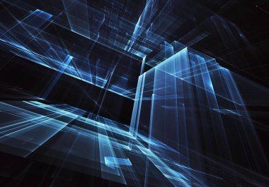 Bilgisayar soyut tehnology görüntü oluşturulur. Üç boyutlu 3d fraktal, doku