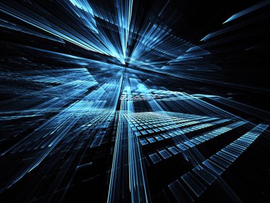 Bilgisayar soyut tehnology görüntü oluşturulur. Üç boyutlu 3d fraktal, doku