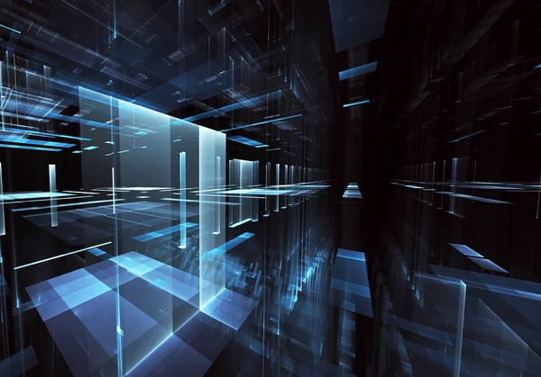 Bilgisayar soyut tehnology görüntü oluşturulur. Üç boyutlu 3d fraktal, doku