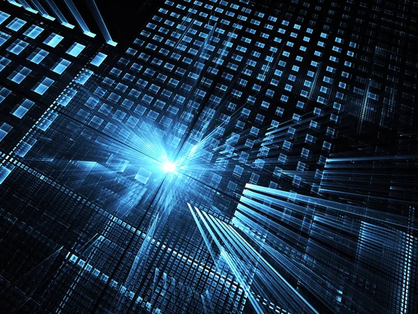 Bilgisayar soyut tehnology görüntü oluşturulur. Üç boyutlu 3d fraktal, doku