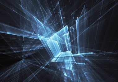 Bilgisayar soyut tehnology görüntü oluşturulur. Üç boyutlu 3d fraktal, doku