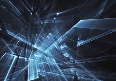 Bilgisayar soyut tehnology görüntü oluşturulur. Üç boyutlu 3d fraktal, doku