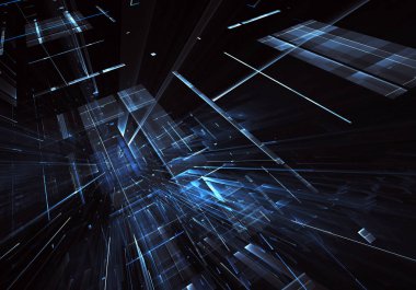 Bilgisayar soyut tehnology görüntü oluşturulur. Üç boyutlu 3d fraktal, doku