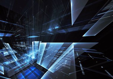 Bilgisayar soyut tehnology görüntü oluşturulur. Üç boyutlu 3d fraktal, doku