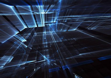Bilgisayar soyut tehnology görüntü oluşturulur. Üç boyutlu 3d fraktal, doku