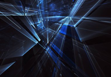 Bilgisayar soyut tehnology görüntü oluşturulur. Üç boyutlu 3d fraktal, doku