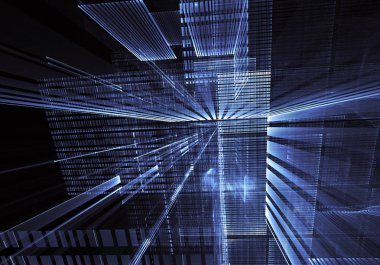 Bilgisayar soyut tehnology görüntü oluşturulur. Üç boyutlu 3d fraktal, doku