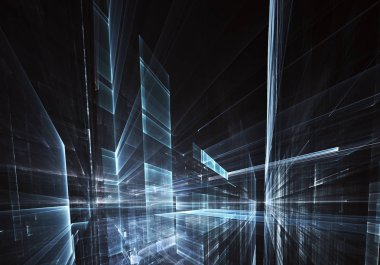 Bilgisayar soyut tehnology görüntü oluşturulur. Üç boyutlu 3d fraktal, doku