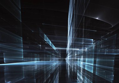 Bilgisayar soyut tehnology görüntü oluşturulur. Üç boyutlu 3d fraktal, doku