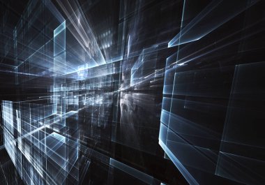 Bilgisayar soyut tehnology görüntü oluşturulur. Üç boyutlu 3d fraktal, doku