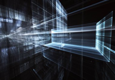 Bilgisayar soyut tehnology görüntü oluşturulur. Üç boyutlu 3d fraktal, doku