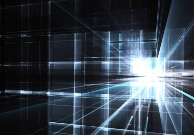 Bilgisayar soyut tehnology görüntü oluşturulur. Üç boyutlu 3d fraktal, doku