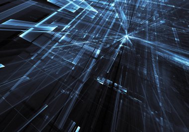 Bilgisayar soyut tehnology görüntü oluşturulur. Üç boyutlu 3d fraktal, doku