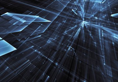 Bilgisayar soyut tehnology görüntü oluşturulur. Üç boyutlu 3d fraktal, doku