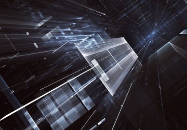 Bilgisayar soyut tehnology görüntü oluşturulur. Üç boyutlu 3d fraktal, doku