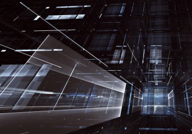 Bilgisayar soyut tehnology görüntü oluşturulur. Üç boyutlu 3d fraktal, doku