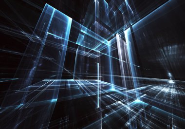 Bilgisayar soyut tehnology görüntü oluşturulur. Üç boyutlu 3d fraktal, doku