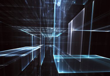 Bilgisayar soyut tehnology görüntü oluşturulur. Üç boyutlu 3d fraktal, doku