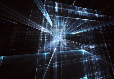Bilgisayar soyut tehnology görüntü oluşturulur. Üç boyutlu 3d fraktal, doku