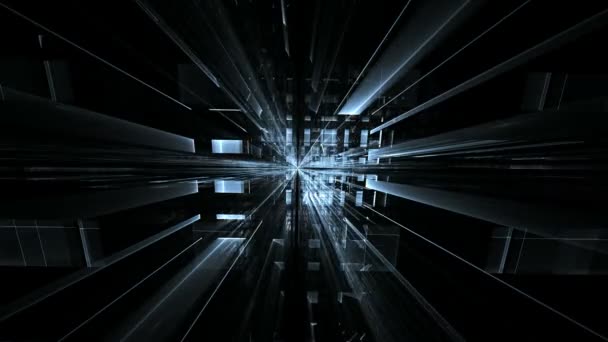 Abstraktní Fraktální Vykreslování Virtuální Neonové Město — Stock video