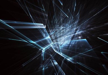 Bilgisayar soyut tehnology görüntü oluşturulur. Üç boyutlu 3d fraktal, doku