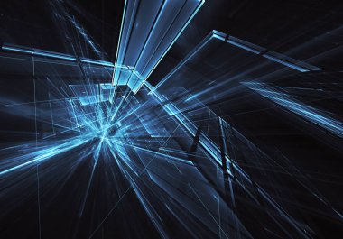 Bilgisayar soyut tehnology görüntü oluşturulur. Üç boyutlu 3d fraktal, doku